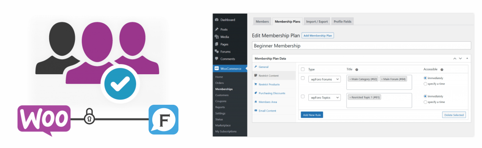 wpForo WooCommerce Memberships Integration Header 3