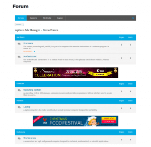 wpForo Ads Manager Banners in Category List 2