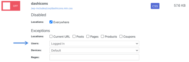 Perfmatters – 如何移除 WordPress Dashicons