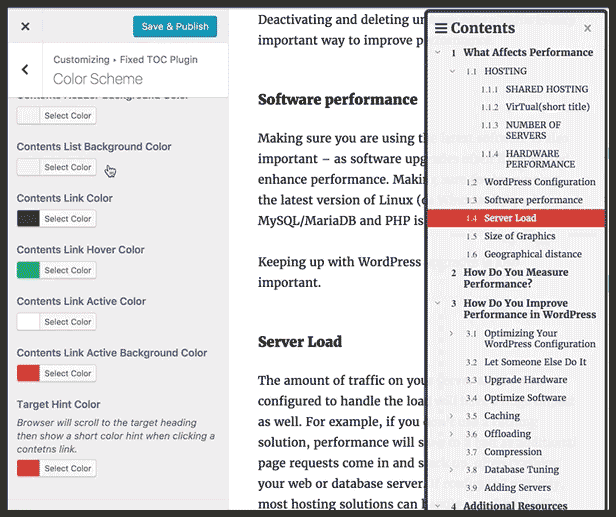 Fixed TOC – WordPress TOC 内容目录 (Table Of Content) 插件 5 Fixed TOC