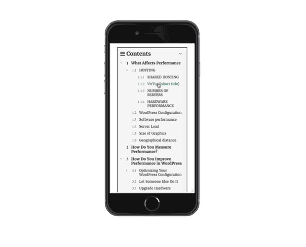 Fixed TOC – 移动设备使用友好 1 Fixed TOC