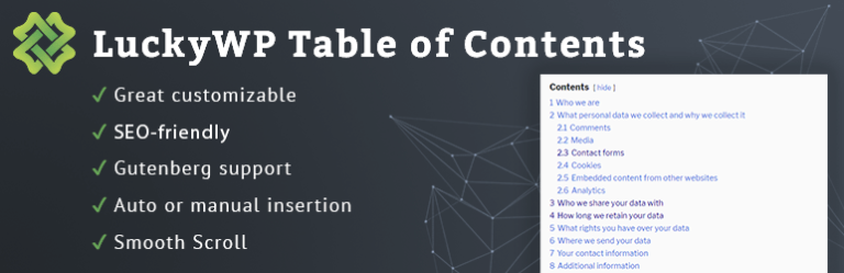 LuckyWP Table of Contents – 最佳的 WordPress 内容目录插件