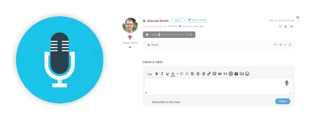 wpForo Voice Posting Header