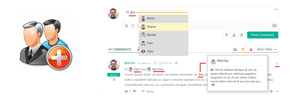 wpDiscuz – User & Comment Mentioning