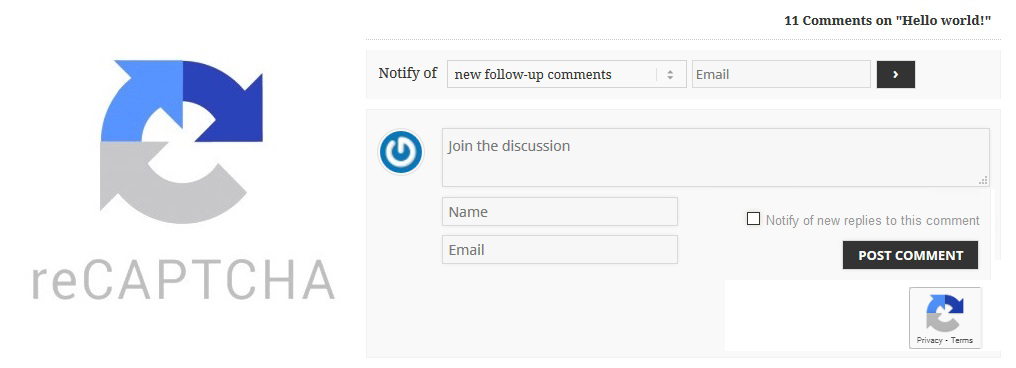 wpDiscuz Google reCAPTCHA