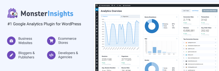 MonsterInsights – WordPress 上的 Google Analytics 仪表盘(网站统计变得简单) 3 MonsterInsights